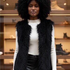 Black Furry Vest